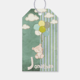 Witte Beren ballonnen Cute Rustic Cadeaulabel