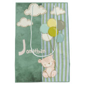 Witte Beren ballonnen Groene Stempels Kinder Medium Cadeauzakje (Achterkant)