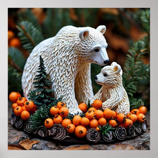🐻 Witte beren muurdecoratie voor moderne dierenli Poster (Voorkant)