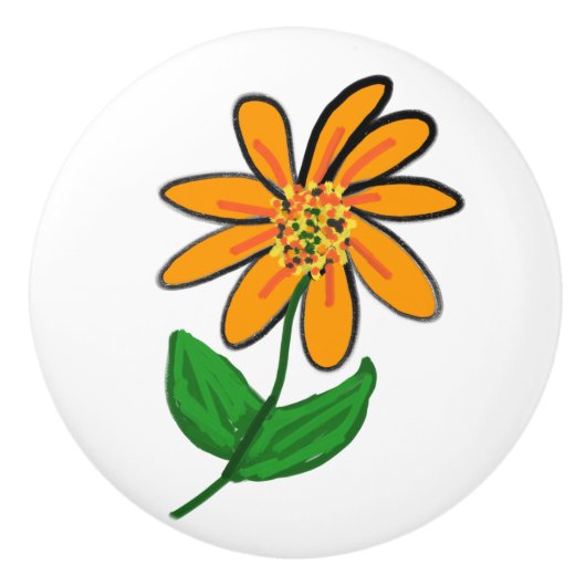 Witte Berg Laurel Bloemen Keramische Knop (Voorkant)