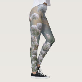 Witte bergbloemen leggings