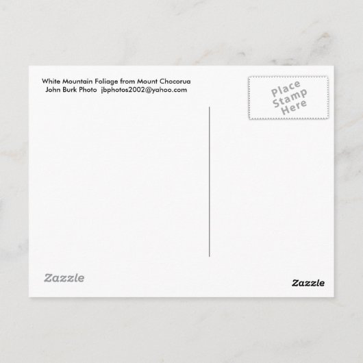 Witte bergen Chocorua-uitzicht Briefkaart (Achterkant)