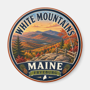 Witte Bergen Fryeburg Maine Ronde Magneet