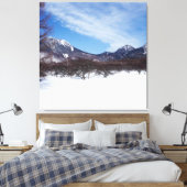 Witte bergen in de winter in Spanje Canvas Afdruk (Insitu (Slaapkamer))