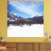 Witte bergen in de winter in Spanje Canvas Afdruk (Insitu (Woonkamer))