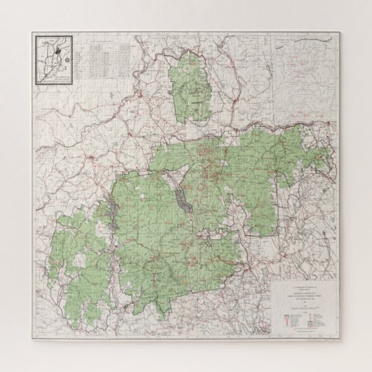  witte bergen Nationale Boskaart (1863) Legpuzzel (Verticaal)