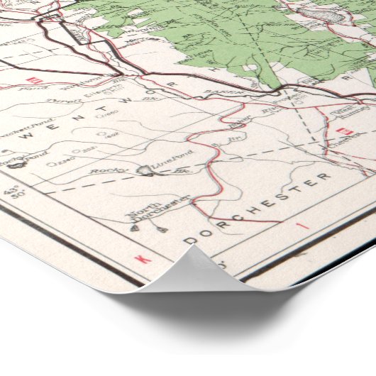  witte bergen Nationale Boskaart (1863) Poster (Hoek)