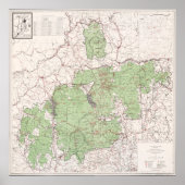  witte bergen Nationale Boskaart (1863) Poster (Voorkant)