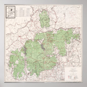 witte bergen Nationale Boskaart (1863) Poster