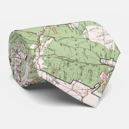 witte bergen Nationale Boskaart (1863) Stropdas (Opgerold)