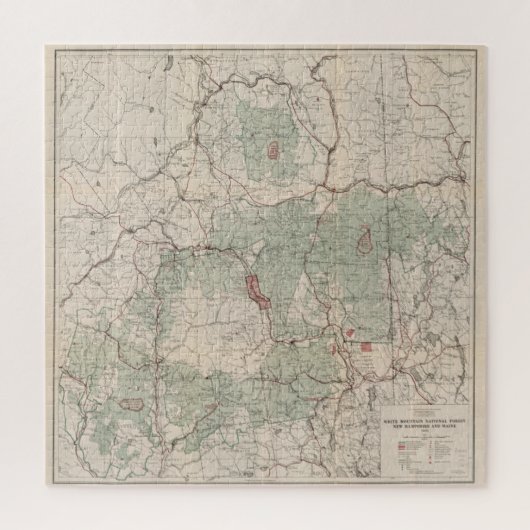  witte bergen Nationale Boskaart (1931) Legpuzzel (Verticaal)