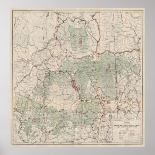  witte bergen Nationale Boskaart (1931) Poster