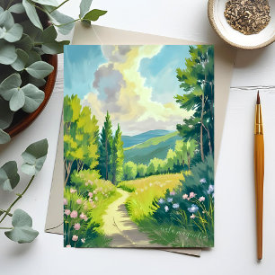 Witte Bergen   New Hampshire Landschapsschilderkun Briefkaart