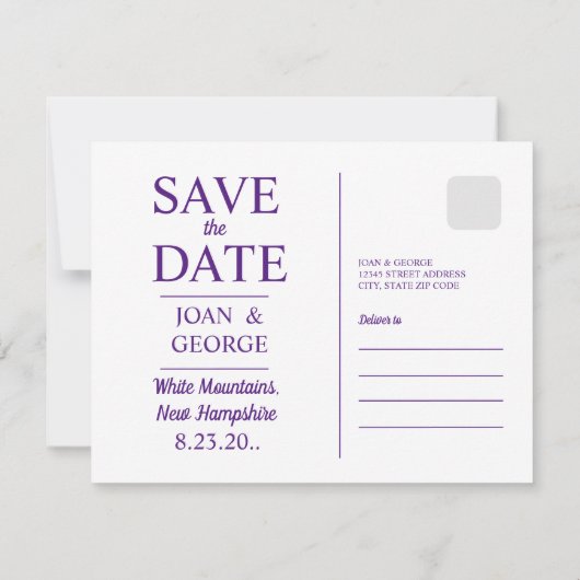 Witte Bergen, New Hampshire, Save The Date (Achterkant)