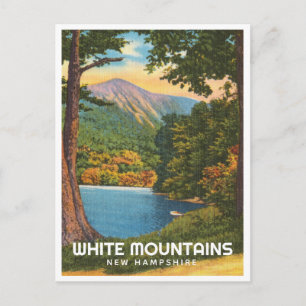 Witte Bergen, New Hampshire vintage meer Briefkaart