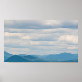 Witte bergen onder een troebele hemel, New Hampshi Poster