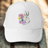 Witte Berggeit Bloemen Trucker Pet