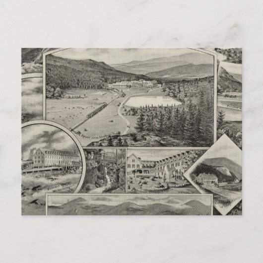 Witte berghuizen van Barron & Merrill, NH Briefkaart (Voorkant)