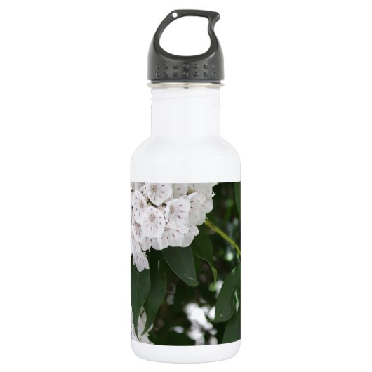 Witte Berglaurier Bloem Waterfles (Voorkant)