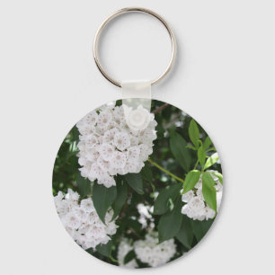 Witte Berglaurier Stervormige Bloemen Sleutelhanger