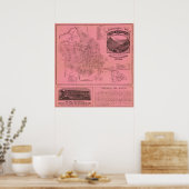 Witte bergtopkaart poster (Keuken)
