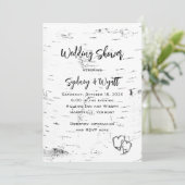 Witte Berk Bark bruiloft douche uitnodiging (Staand voorkant)