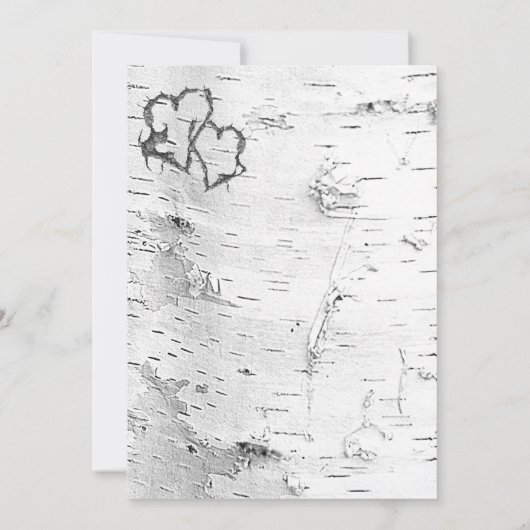 Witte Berk Bark bruiloft douche uitnodiging (Achterkant)