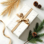 Witte Berk Bark Woodgrain Tree Textuur Kerstmis Cadeaupapier