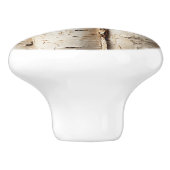 Witte berk bast rustiek land keramische knop (Zijkant)