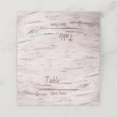 Witte berk boom hout rustieke schuur tafel nummer plaatskaartje (Buitenkant ongevouwen)