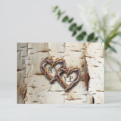 Witte Berk Boomtak Hart Frame RSVP Kaartje (Staand voorkant)