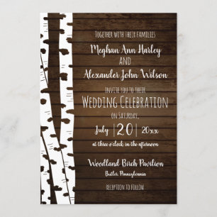 Witte berk en hout kaart