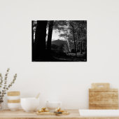 Witte berk in een Chocorua Sunset Poster (Keuken)