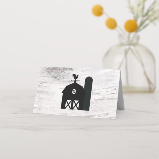 Witte berk rustieke land boerderij herten gewei plaatskaartje (Achterkant)