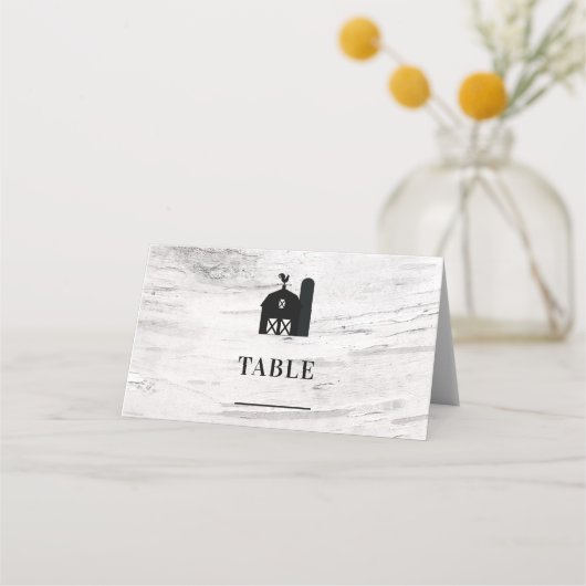 Witte berk rustieke land boerderij herten gewei plaatskaartje (Voorkant)