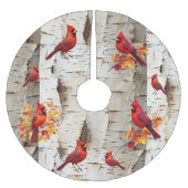 Witte Berkboom Rode Kardinalen Kerstboom Rok (Voorkant)