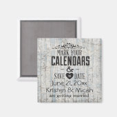 Witte Berken Bewaar de Datum Magneet (Voorkant / Achterkant)