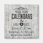 Witte Berken Bewaar de Datum Magneet (Voorkant)