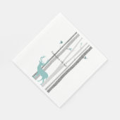 Witte Berken Bomen met Herten en Vogels Servetten (Hoek)