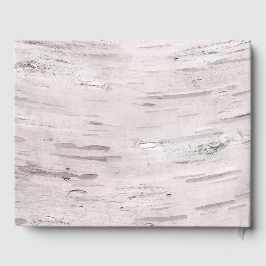 Witte Berken Boom Hout Rustieke Schuur Bruiloft Gastenboek (Achterkant)