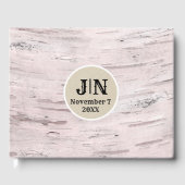 Witte Berken Boom Hout Rustieke Schuur Bruiloft Gastenboek (Voorkant)