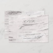 Witte Berken Hout Rustieke Schuur Land Bruiloft RS RSVP Kaartje (Voorkant / Achterkant)