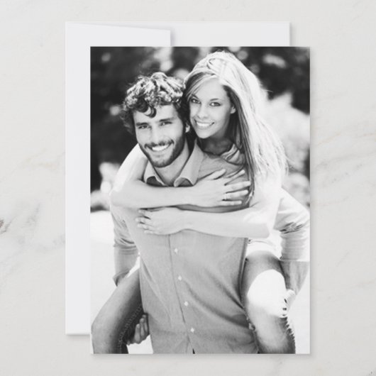 Witte berken hout rustieke schuur moderne foto bru kaart (Achterkant)