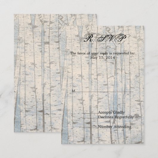 Witte berken RSVP (Voorkant / Achterkant)