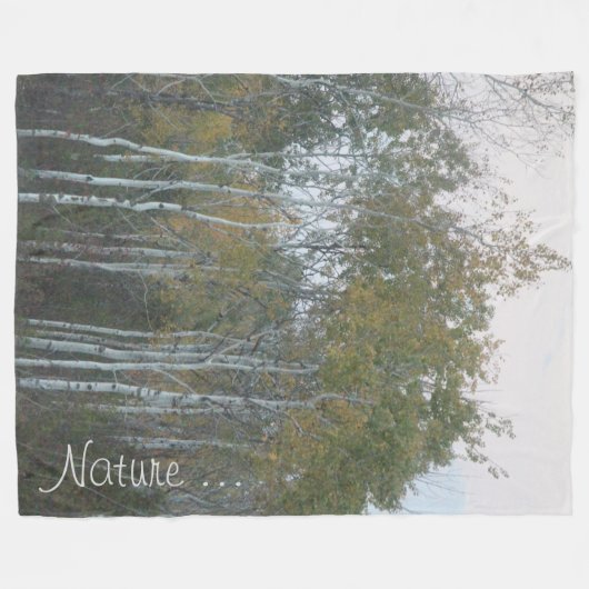 Witte berkenbast boom fleece deken (Voorkant (Horizontaal))