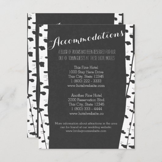 Witte berkenbomen leisteen informatie Kaart (Voorkant / Achterkant)