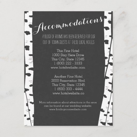 Witte berkenbomen leisteen informatie Kaart (Voorkant)