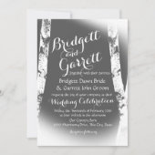 Witte berkenbomen ontwerp bruiloft kaart (Voorkant)