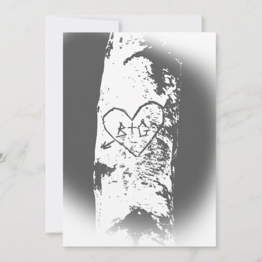 Witte berkenbomen ontwerp bruiloft kaart (Achterkant)