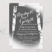 Witte berkenbomen ontwerp bruiloft kaart (Voorkant / Achterkant)